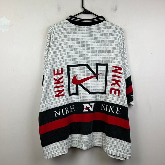 Vintage 90s Nike All Over Print Polo Shirt Size XL - Picture 2 of 8